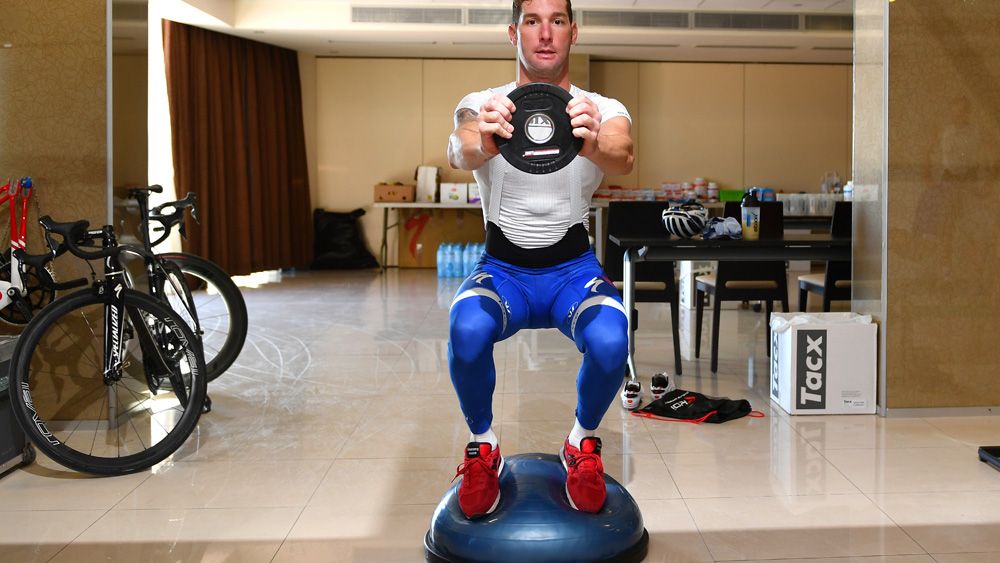Fabio Sabatini shows off his core strength and balance