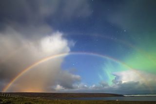 Moonbow under the Aurora by Petricca