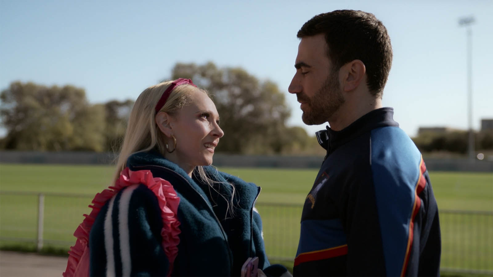Keeley and Roy looking at each other in Ted Lasso season 4 episode 4