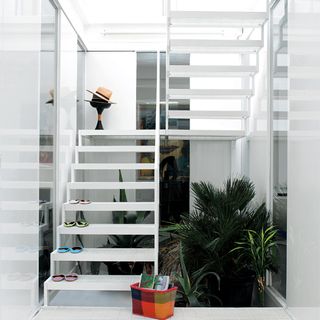 ladder style white stair