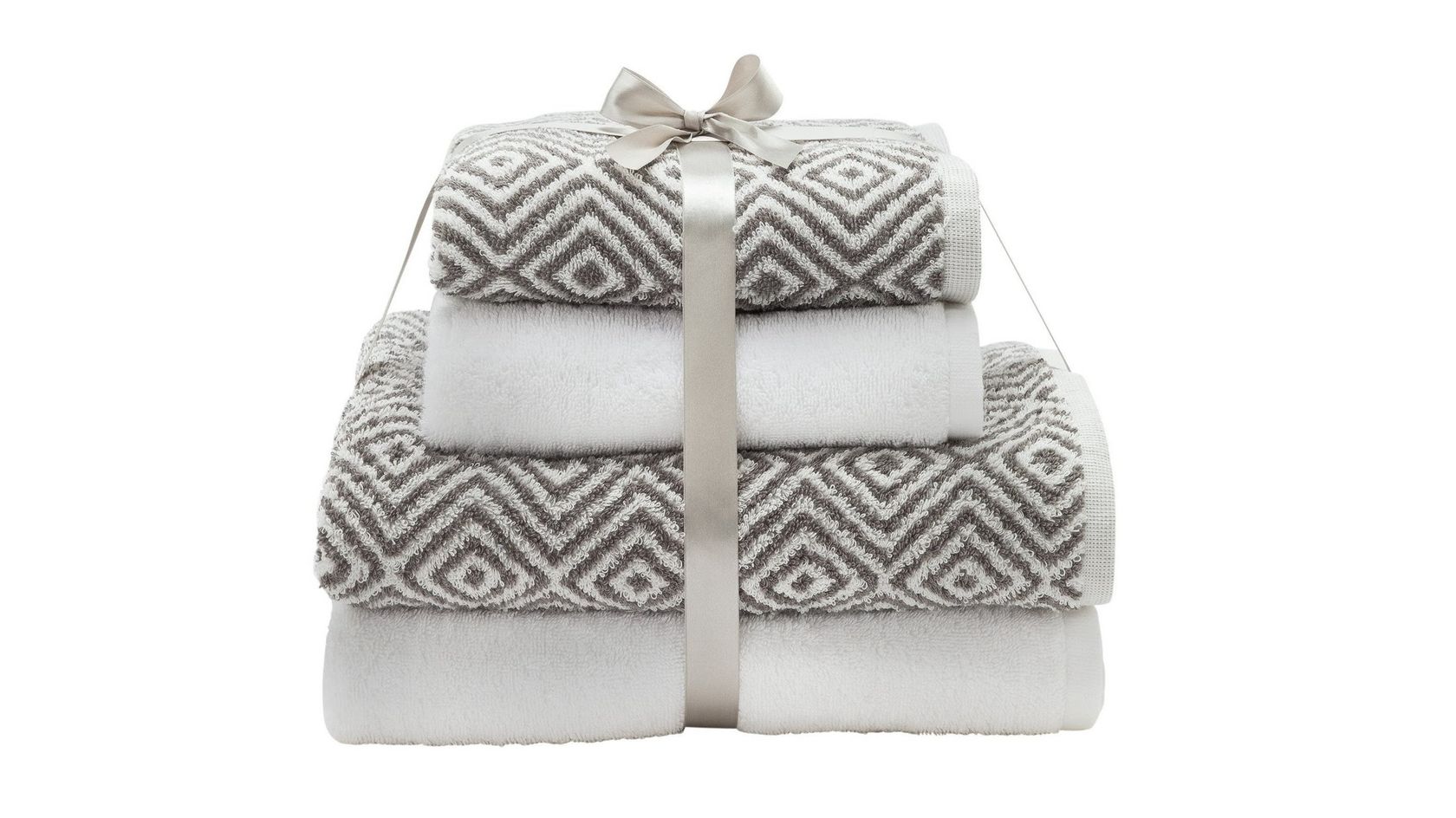 5. HOME Aztec Contrast 4 Piece Towel Bale
