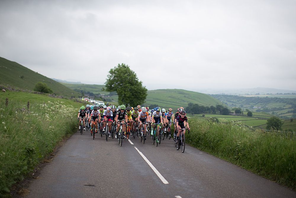 The peloton rides through the dales of the Peak District during the Aviva Women's Tour 2016 - Stage 3