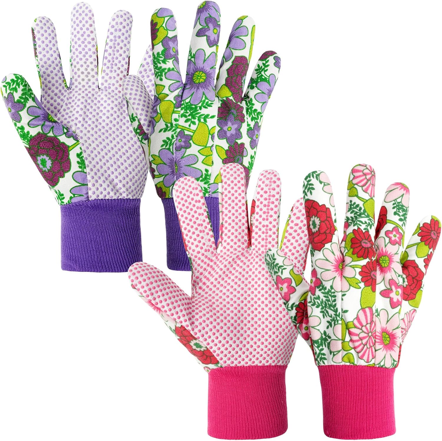 Ainiv Floral Gardening Gloves for Women/ladies, 2 Pairs Non-Slip Grip Garden Work Gloves, Comfortable Thorn Proof Garden Gloves for Farm, Yard, Pruning, Outdoor Multi-Purpose(universal Size)