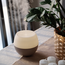 Portable humidifier on table