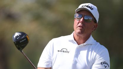 Phil Mickelson hits a drive