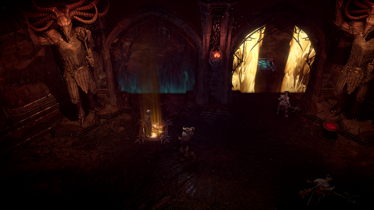 Diablo 4 Vessel of Hatred screenshots of the Dark Citadel raid co-op dungeon