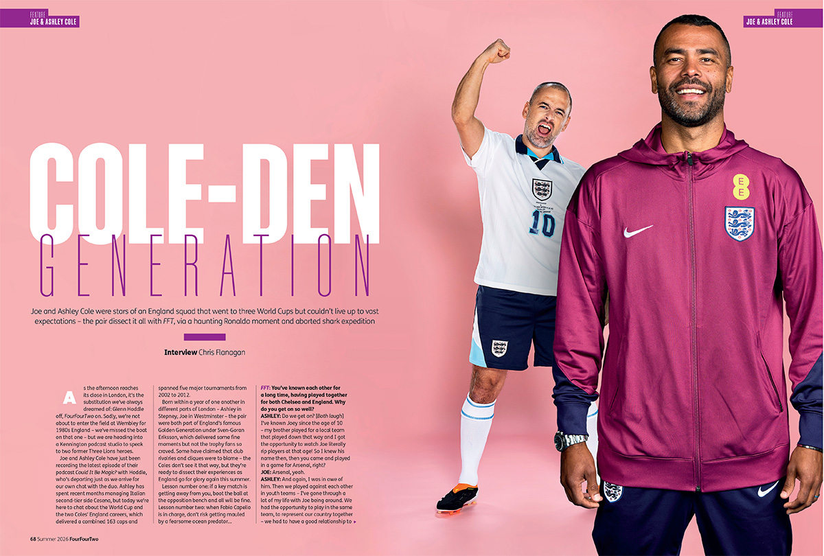 Pages from the July 2026 issue of FourFourTwo magazine