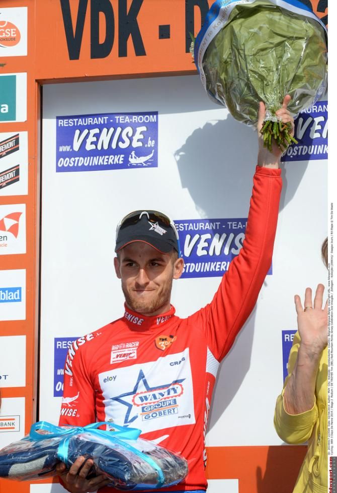 Tim De Troyer holds onto the red mountains jersey