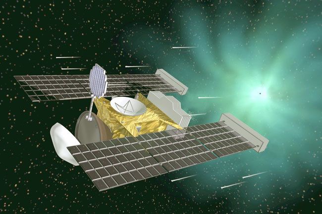 NASA&#039;s Stardust spacecraft carried comet and interstellar particles back to Earth in January, 2006.