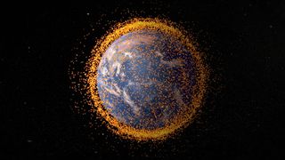 This NASA graphic depicts the amount of space junk orbiting Earth as of 2013, based on data from NASA's Orbital Debris Program Office. Image released on May 1, 2013.