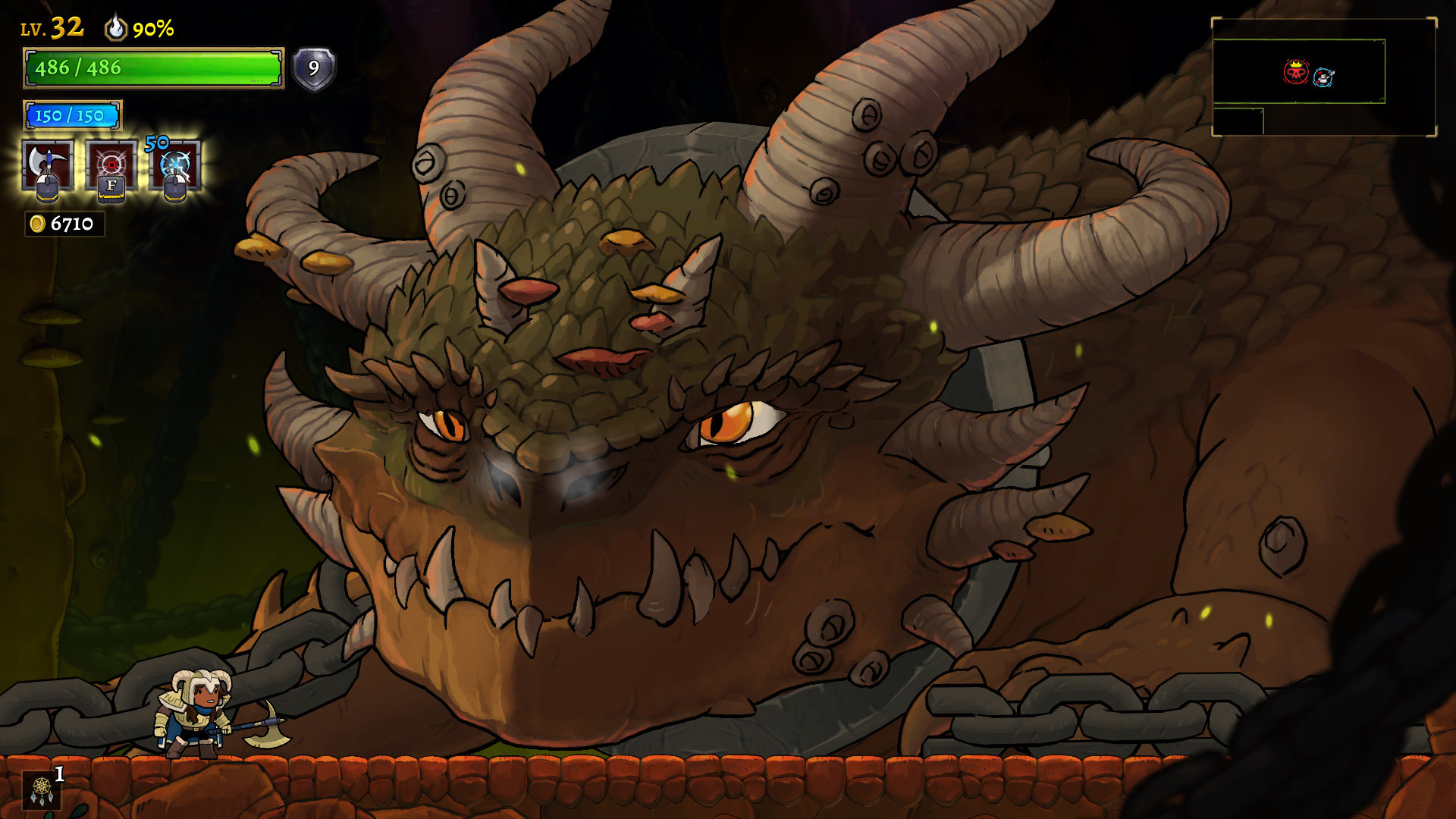 A dragon-esque beast in Rogue Legacy 2