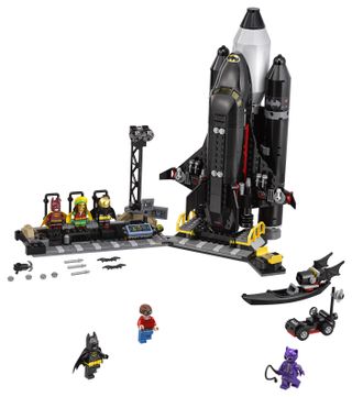 Lego's Bat-Space Shuttle set, new for 2018, recreates Batman's personal Batcave launchpad from "The Lego Batman Movie."