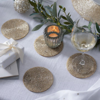 21. The White Company Round Champagne-Beaded Coasters: View at The White Company