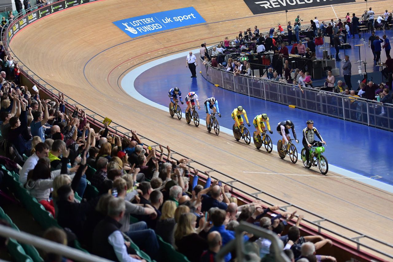 The derny winds up for the Keirin