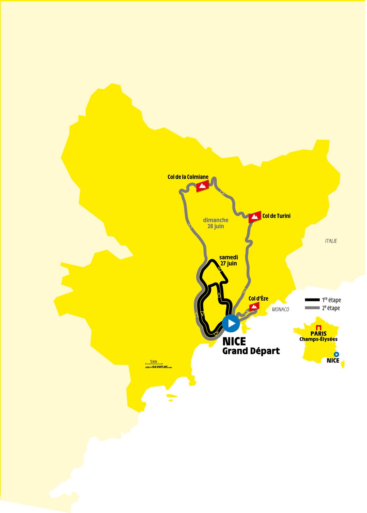 The 2020 Tour de France starts with two road stages around Nice.