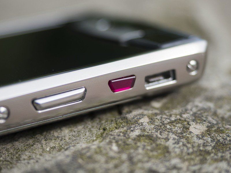 The ruby button, yes, ruby, is used to open the concierge app