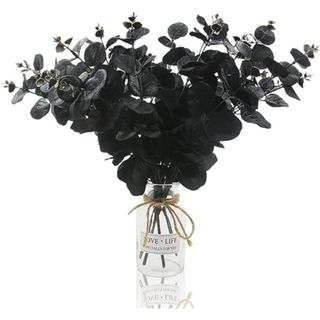 Hananona 6 Pcs Artificial Black Eucalyptus Stems