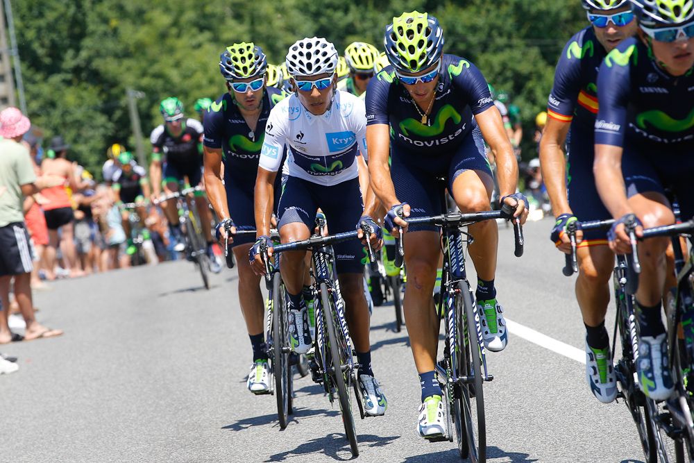 Movistar took control at the bottom of the final climb.