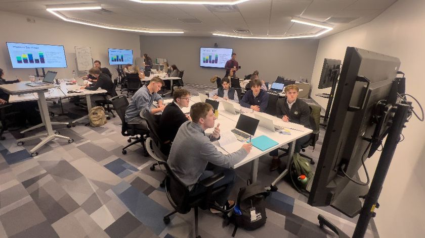 Golisano Institute classroom with SoundTube IPD-4 and CM-62-BGM in-ceiling speakers. 