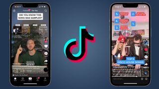 Two screenshots of iOS showcasing TikToks