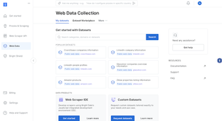 Bright Data Web Data Collection page