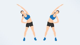 an illo of a woman doing a side stretch