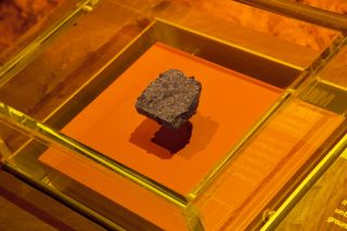 This piece of hardened lava is a Martian meteorite.