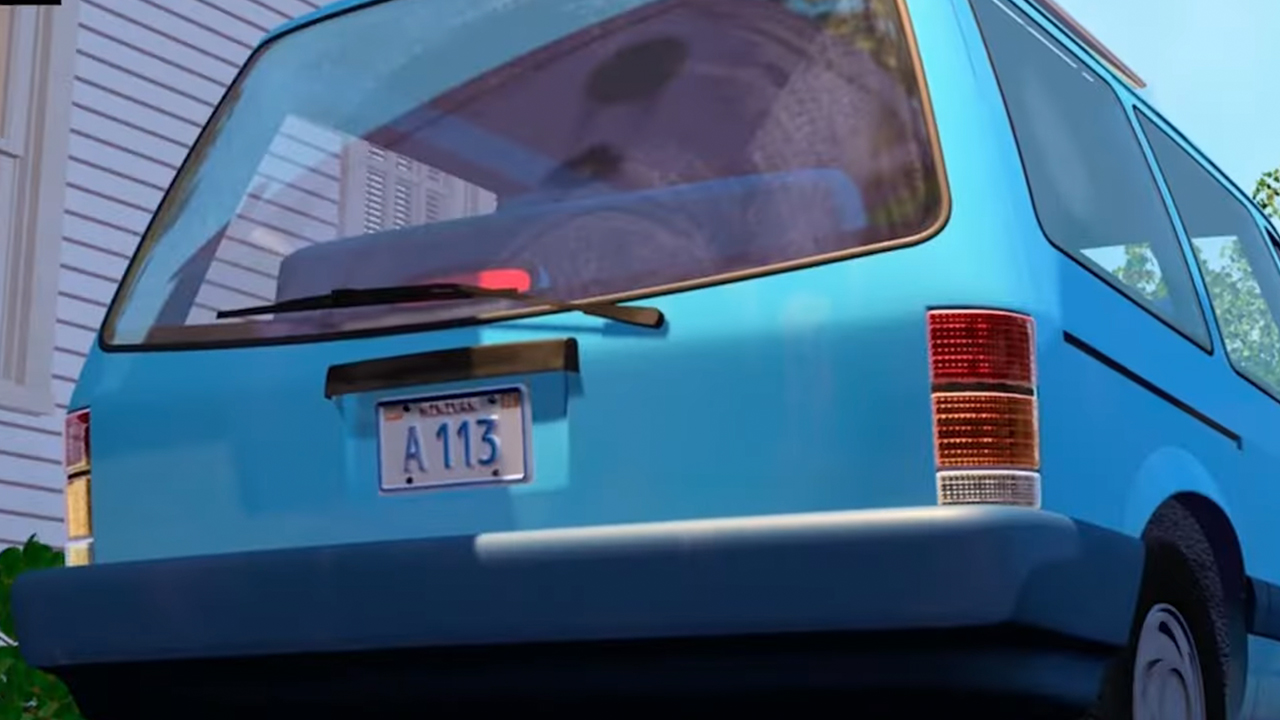 A car with the license plate A113 in Toy Story