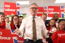 Sir Keir Starmer addresses Labour Party supporters during the 2024 general election campaign (Photographer: Hollie Adams/Bloomberg via Getty Images)