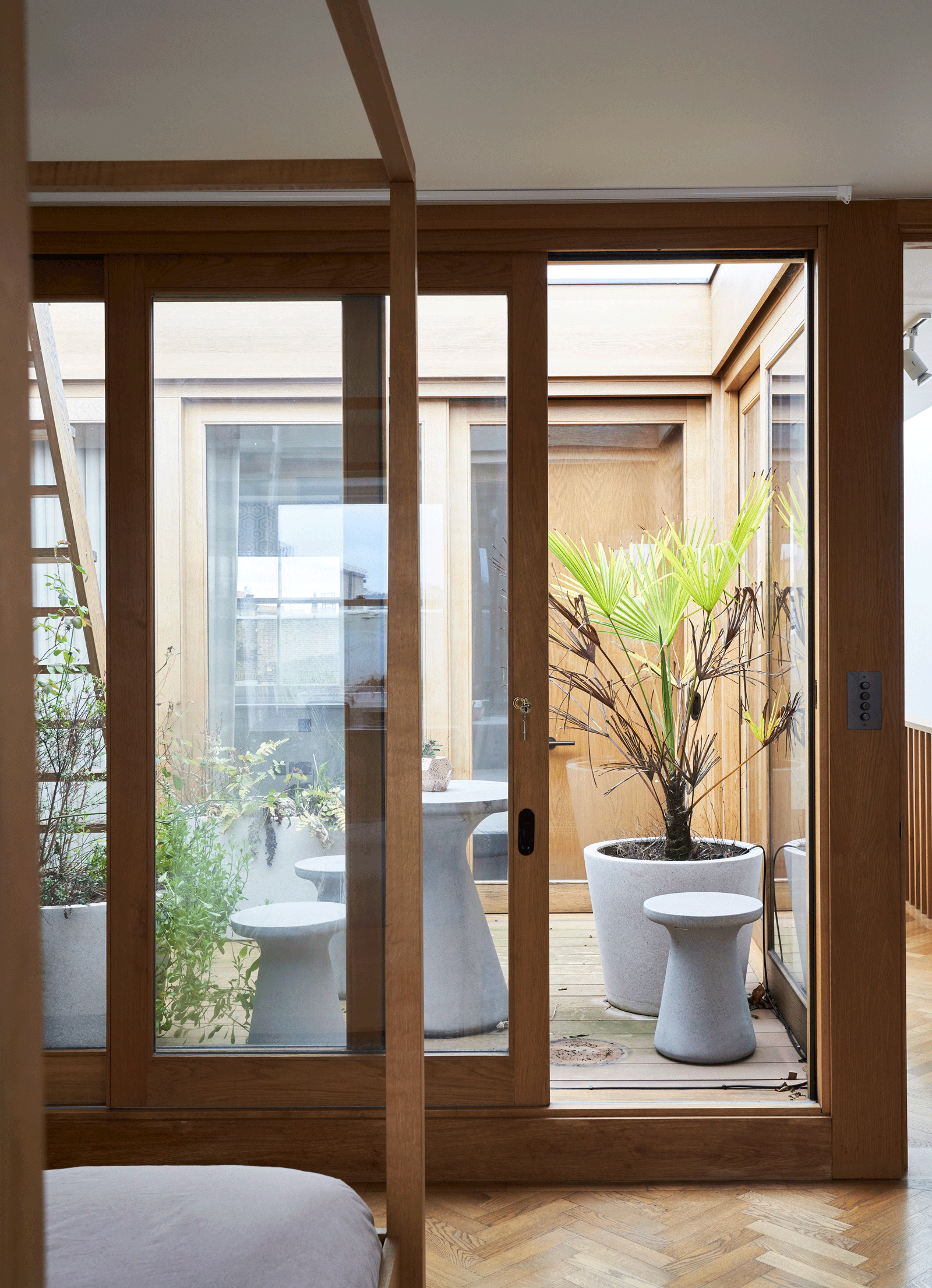 tiny courtyard garden outside bedroom