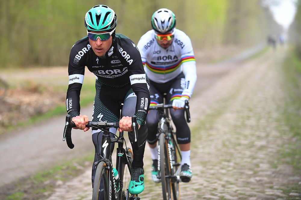 Peter Sagan with Maciej Bodnar in the Forest of Arenberg