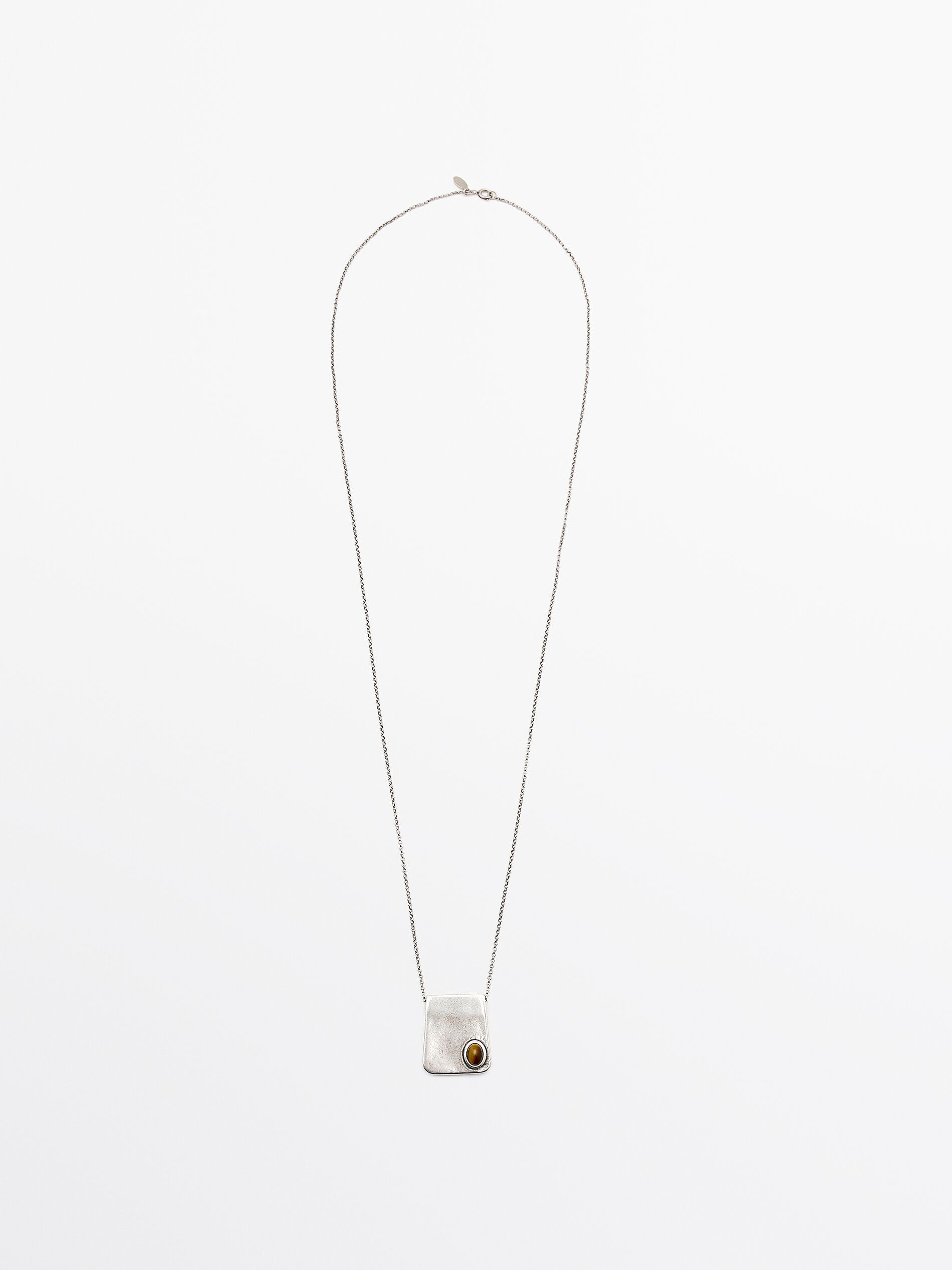 Square Pendant With Stone