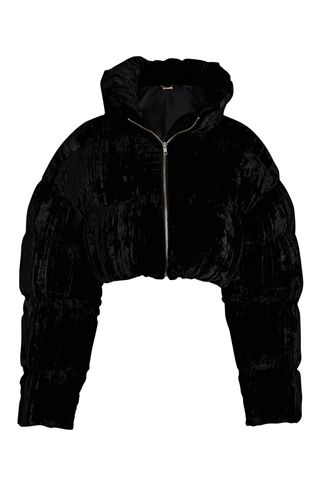 Ronny Kobo Sagen Cropped Velvet Puffer Jacket