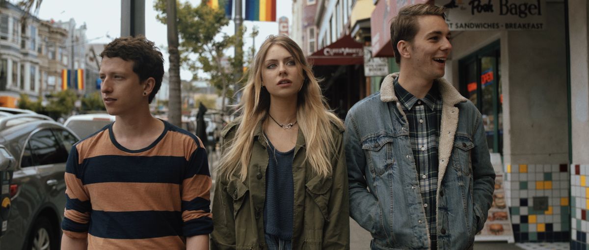 Bray, Oliver, and Stacey walk the streets of San Francisco.