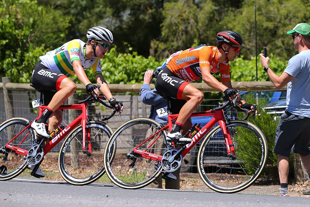 Richie Porte rides in the bunch during stage 4 at the Tour Down Under.
