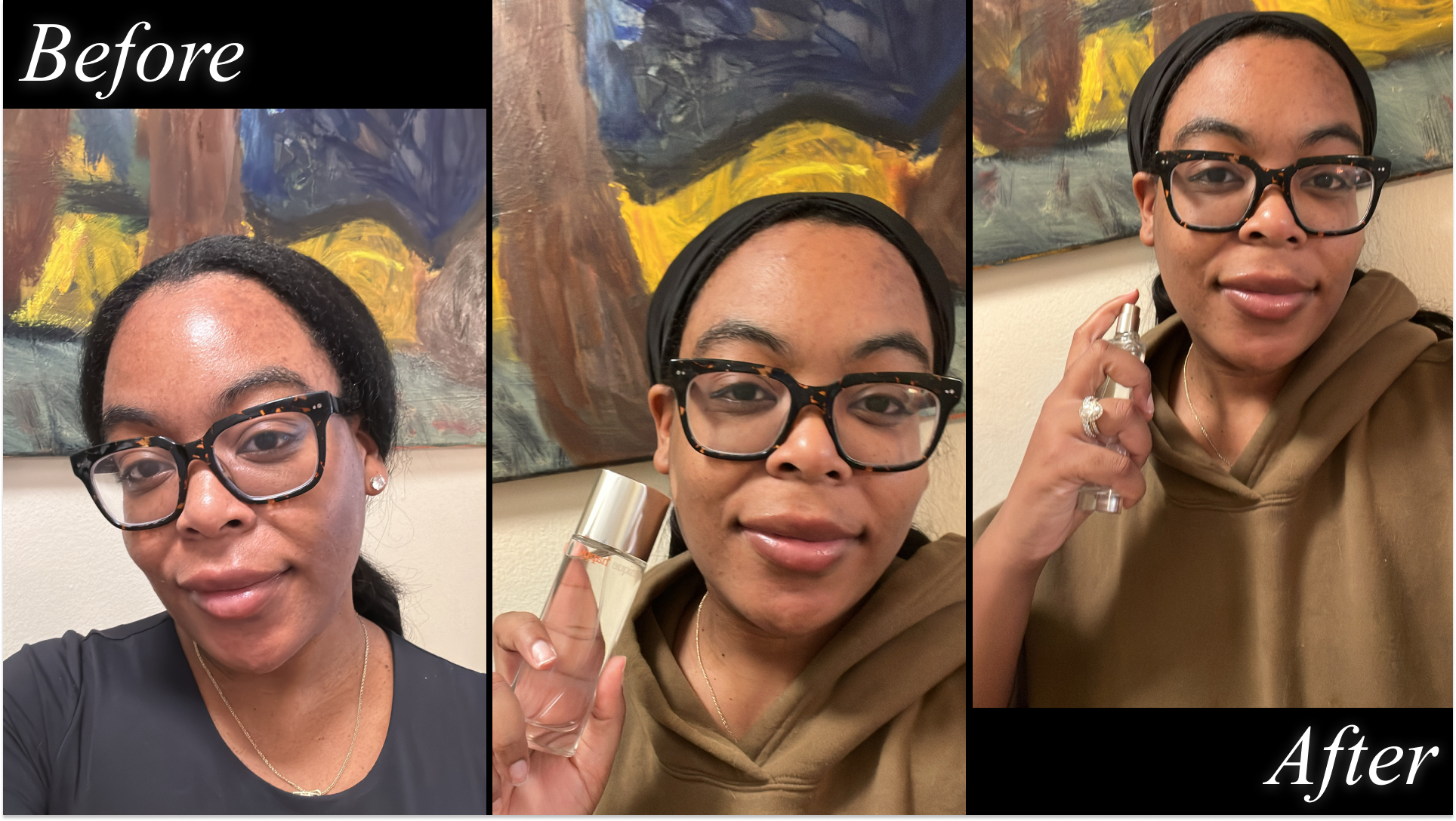 Ariel Baker testing Clinique Happy Eau De Parfum Spray.
