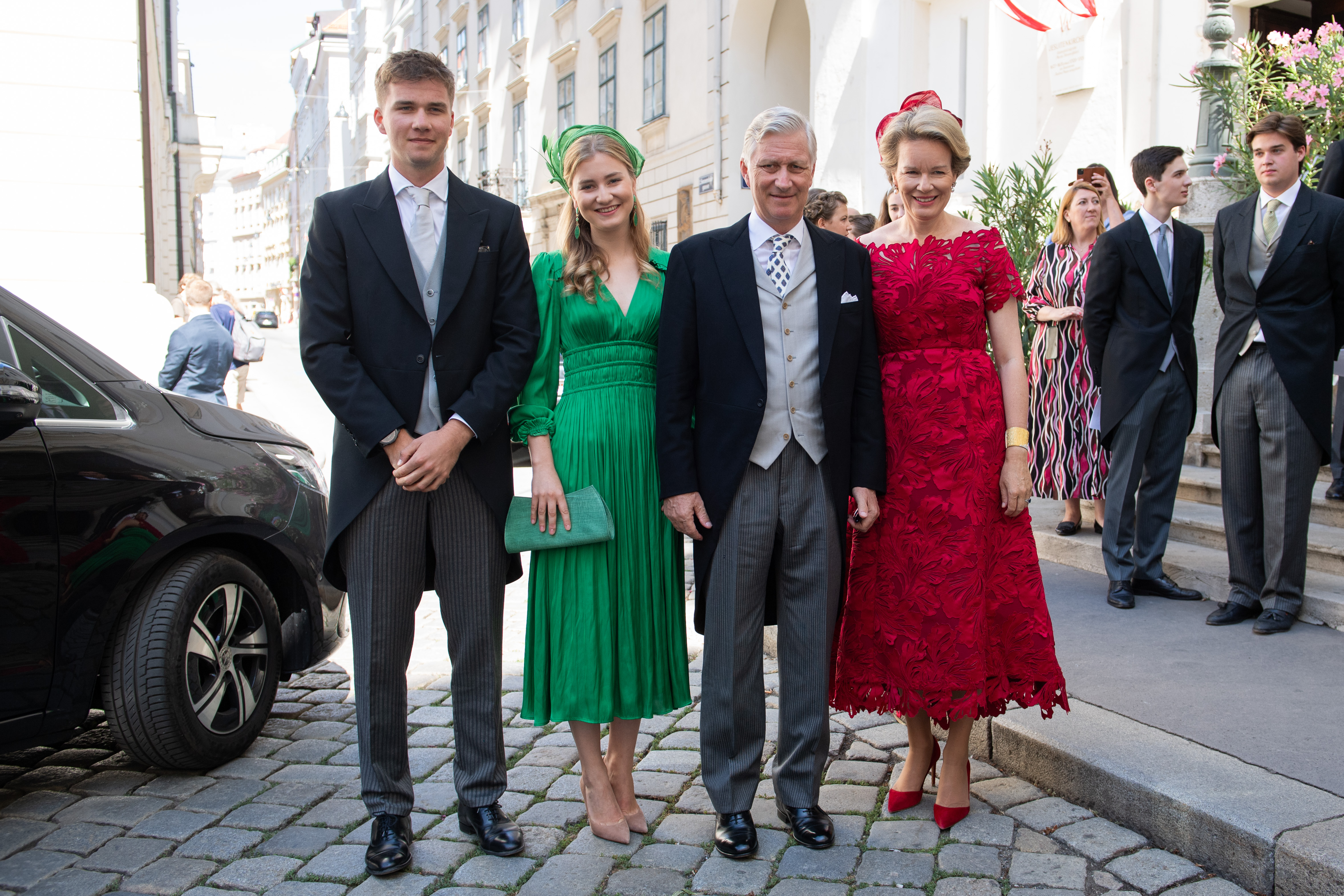 Princess Elisabeth of Belgium attends the wedding of Isabel von Habsburg-Lothringen and Charles of Palacio Gayt&amp;aacute;n de Ayala at the Jesuit Church on July 25, 2026