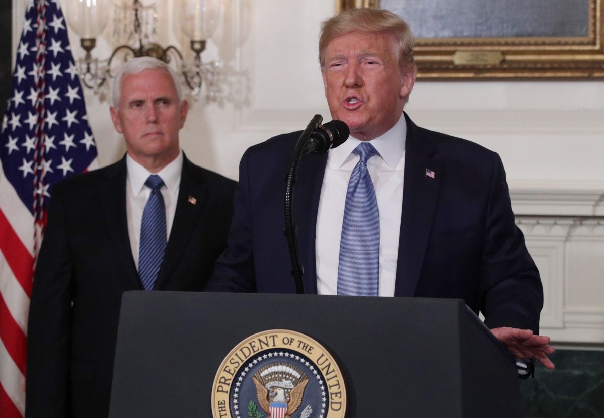 President Trump speaks about the mass shootings in El Paso, Texas, and Dayton, Ohio, on Aug. 5, 2019.