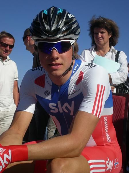 Edvald Boasson Hagen (Sky) in his Norwegian champion's kit