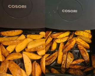 Cooking seasoned wedges in the Cosori Pro LE air fryer