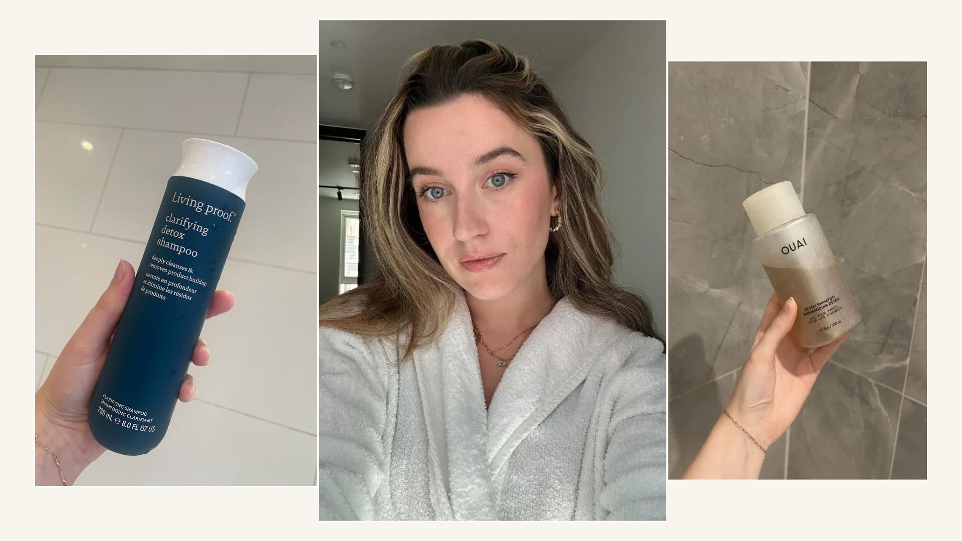 Deputy beauty editor Grace Lindsay testing clarifying shampoos
