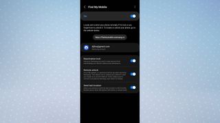 One UI 4.0 Find My Mobile main menu