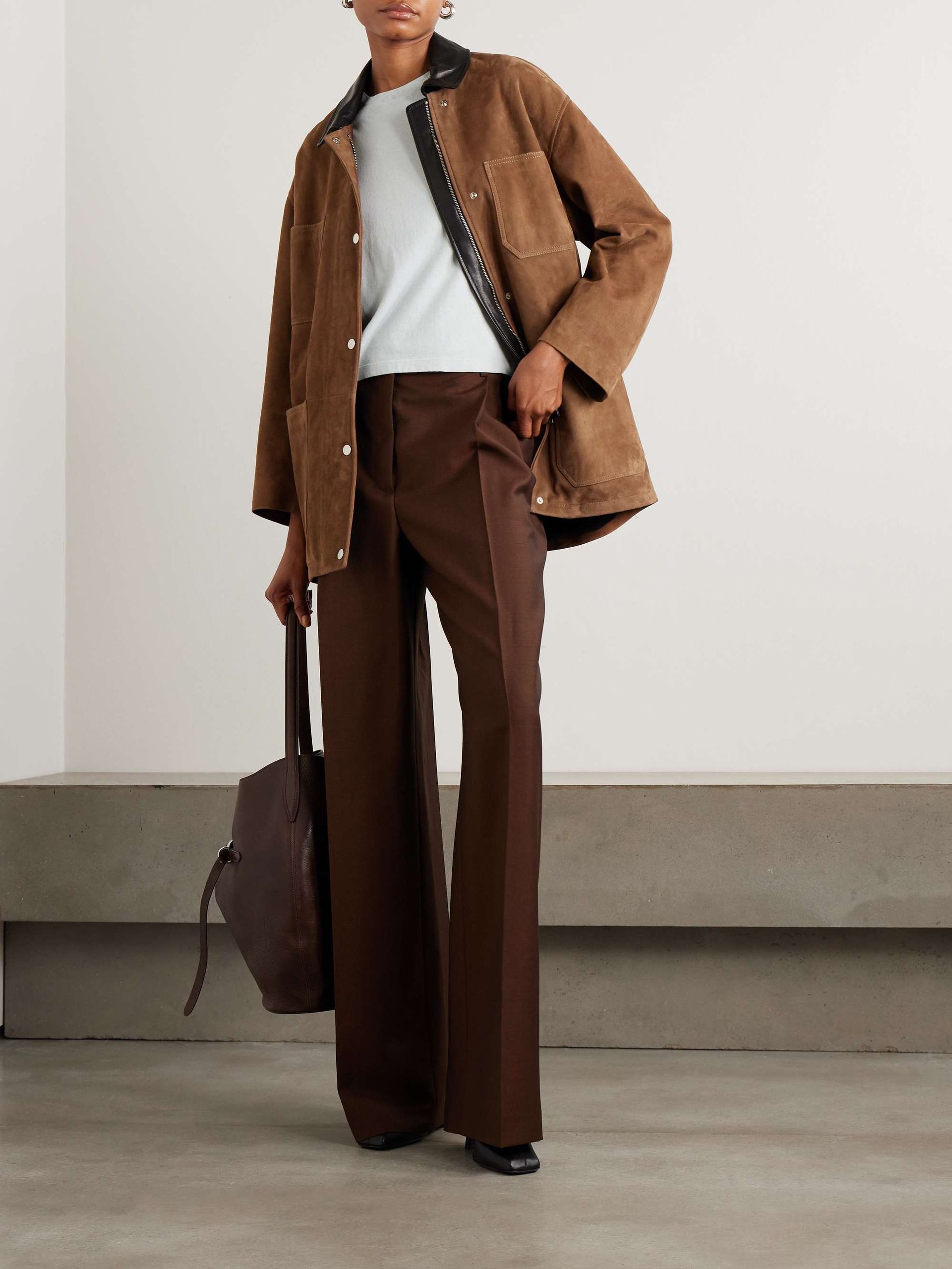 Barn Leather-Trimmed Suede Jacket