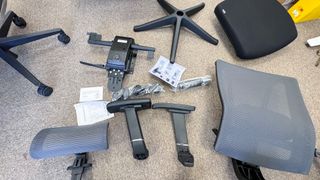 A photo of the Autonomous ErgoChair Pro components laid out