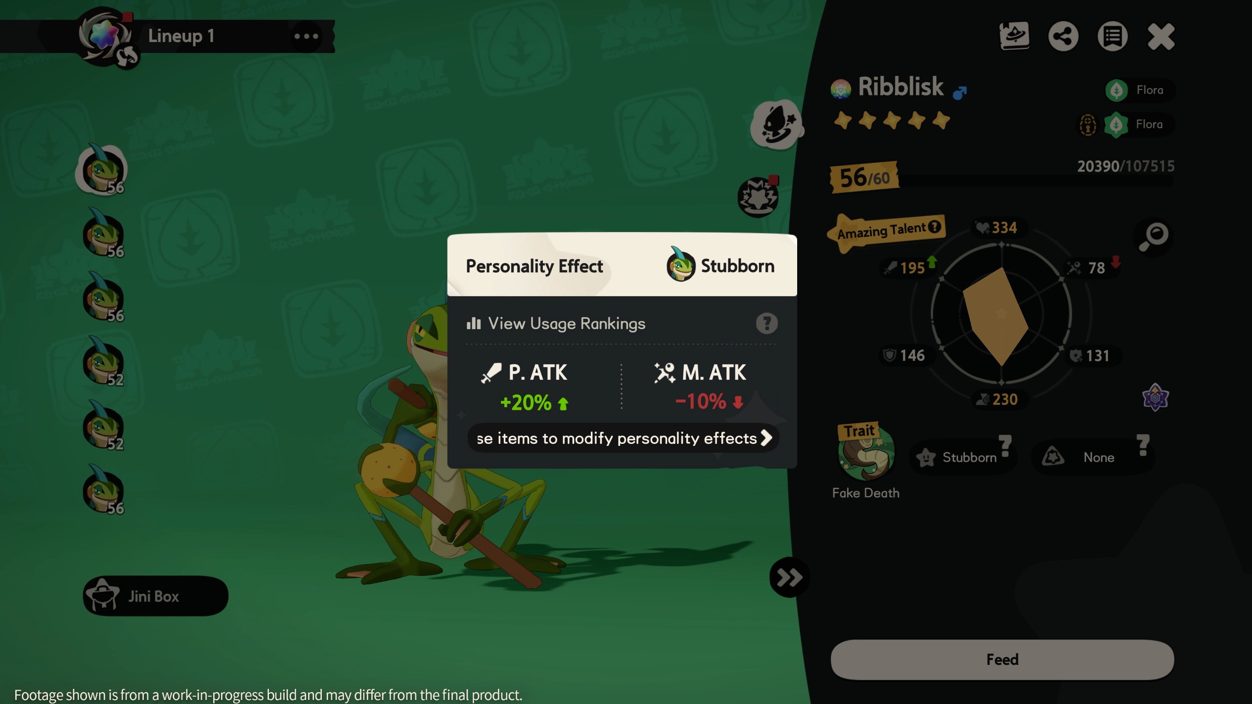 Jini Stats being influenced in Roco Kingdom