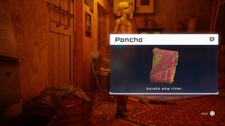 Stray poncho - a poncho being received as an item