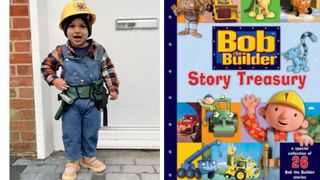 World book day costume ideas illustrated by boy dressed as bob the builder