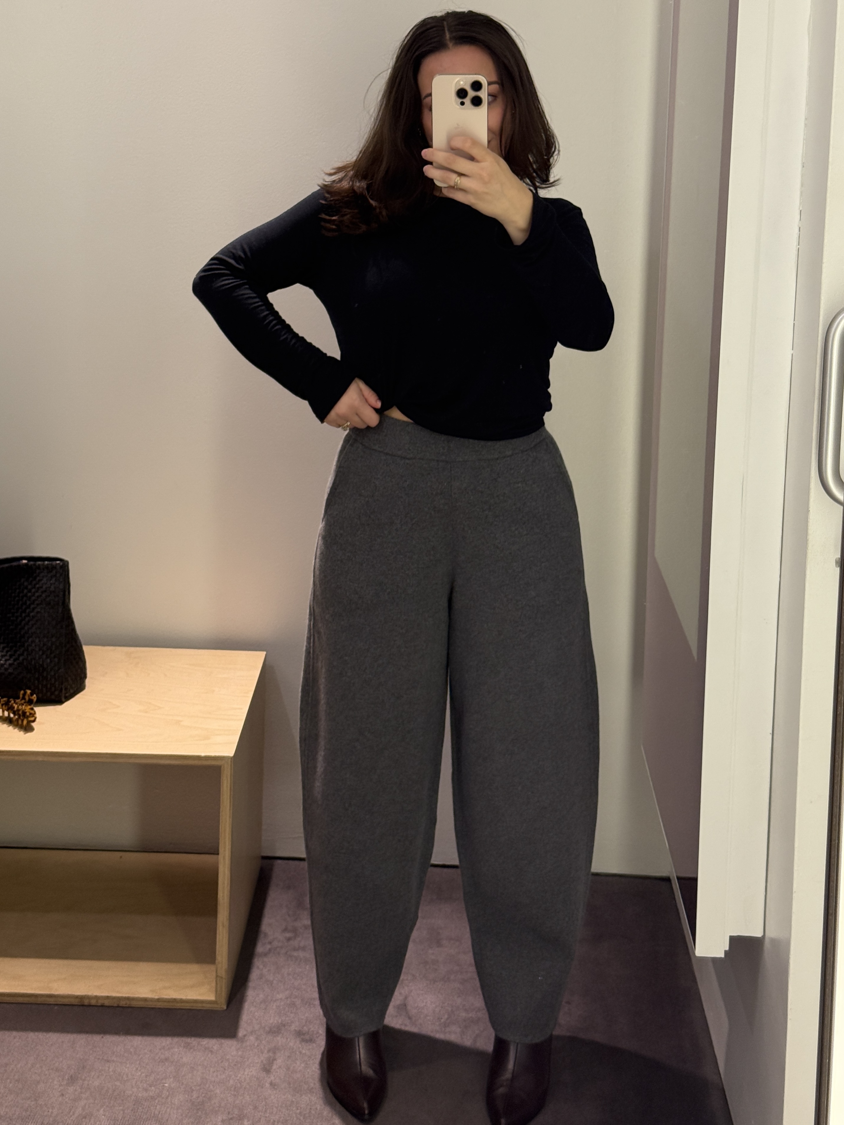 Bella Gerard trying on pieces at Cos