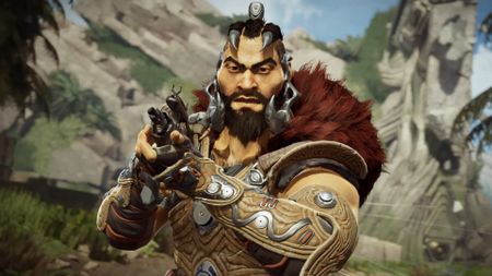 Highguard character in leather armor holding a rifle