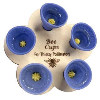 Bee cups in blue